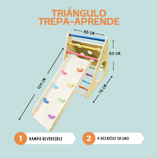 Triangulo Trepa-Aprende: Desarrollo y Diversión Garantizados + Rampa Reversible
