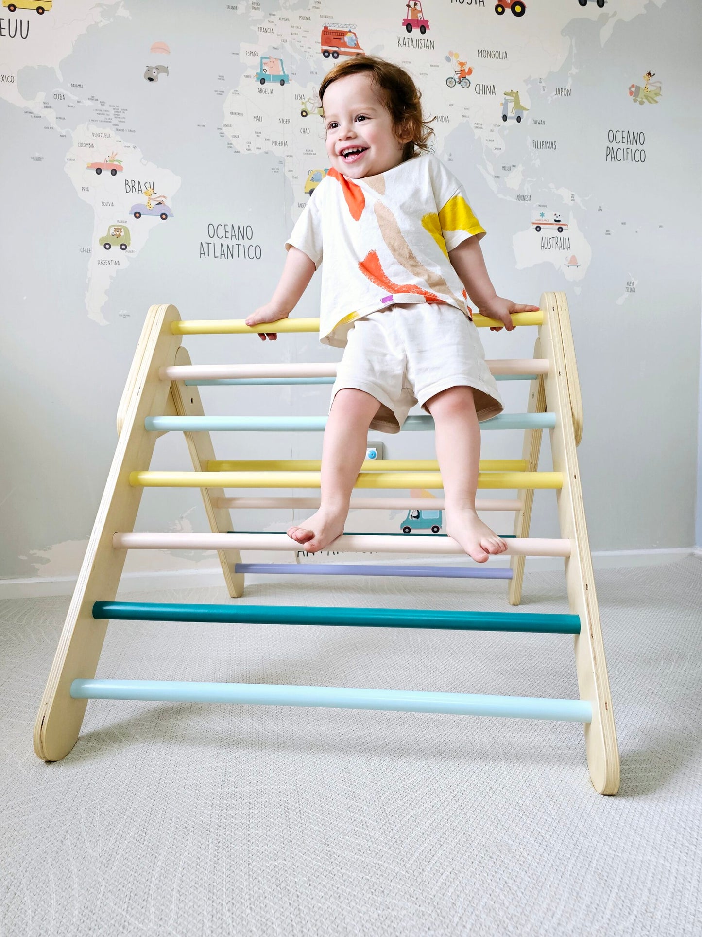 Triángulo de Pikler XL con Rampa Reversible- ¡La Aventura en Casa Comienza Aquí!