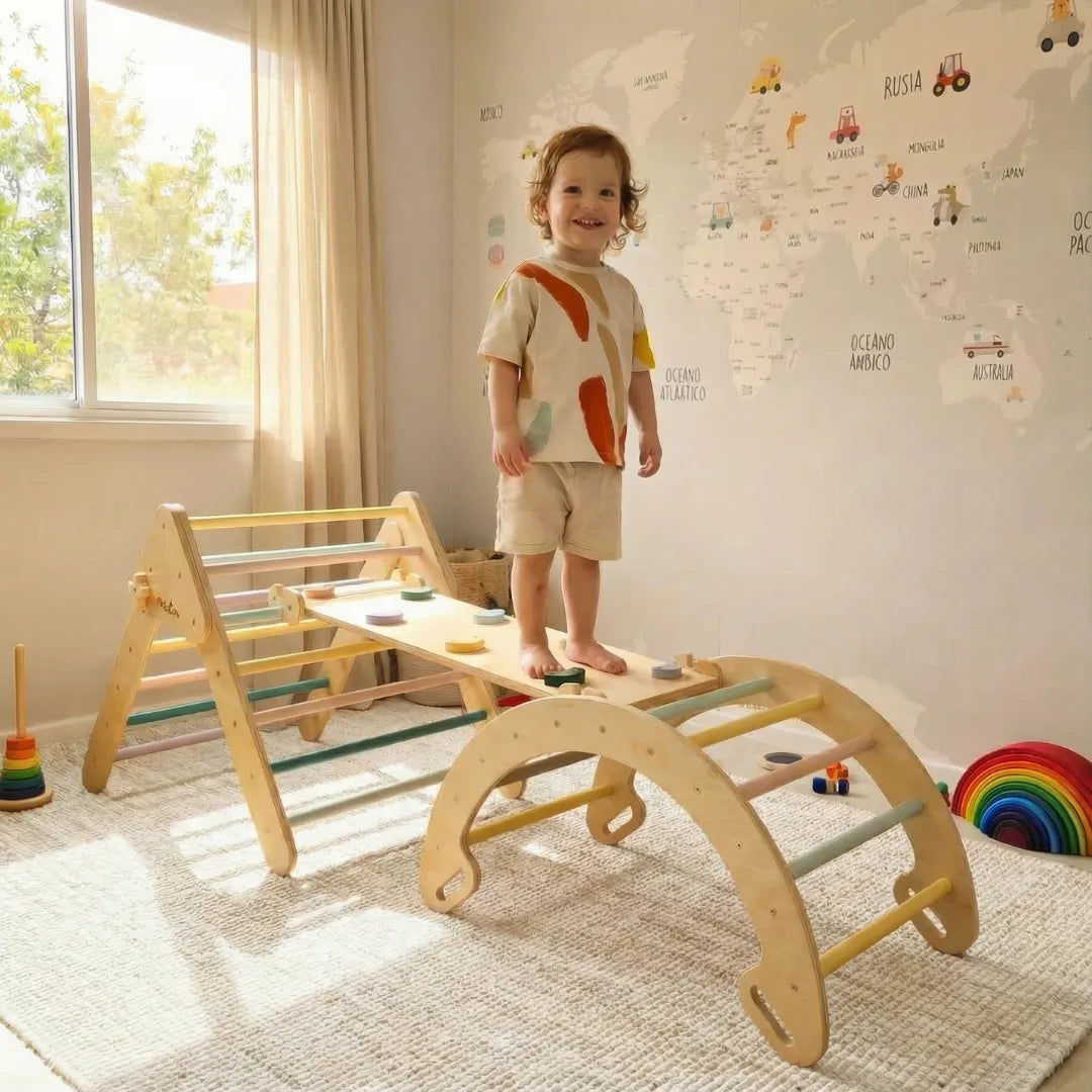 Set Pikler 4 en 1 de Madera – Circuito de Motricidad