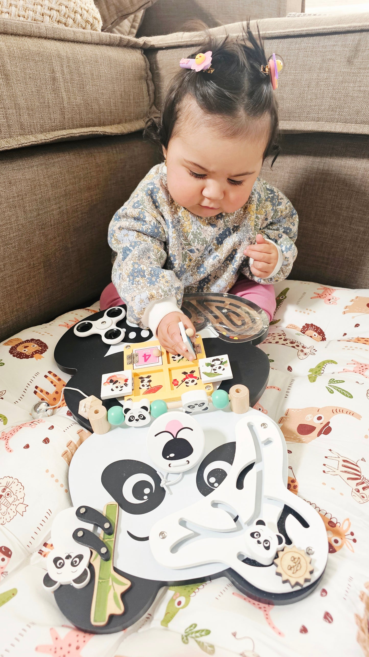 Tablero de actividades portátil Panda