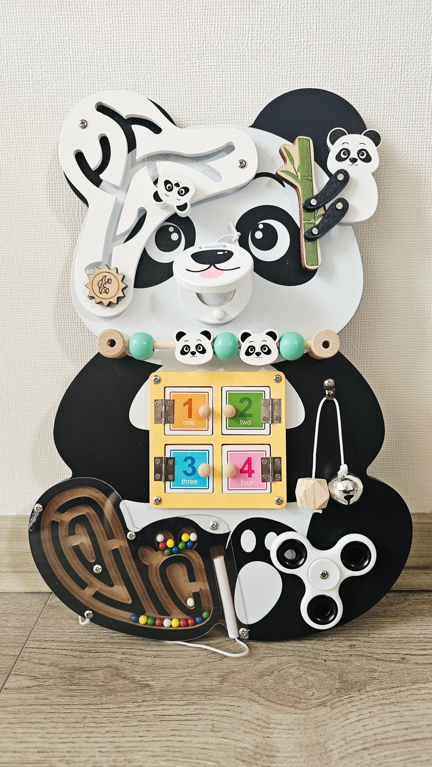 Tablero de actividades portátil Panda