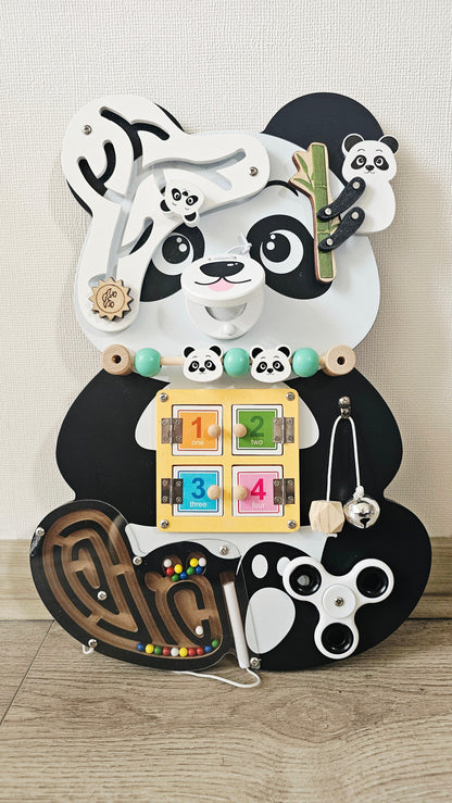 Tablero de actividades portátil Panda