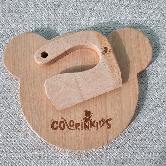 Cuchillo y Tabla de Madera-¡Independencia y Aprendizaje en la Cocina!