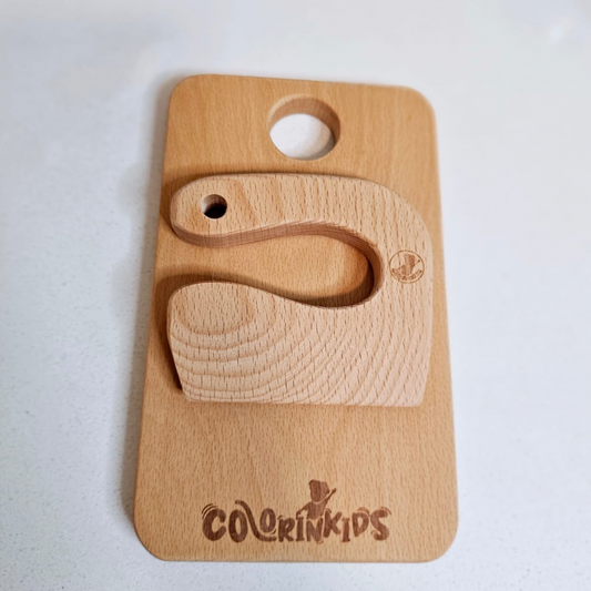 Cuchillo y Tabla de Madera-¡Independencia y Aprendizaje en la Cocina!