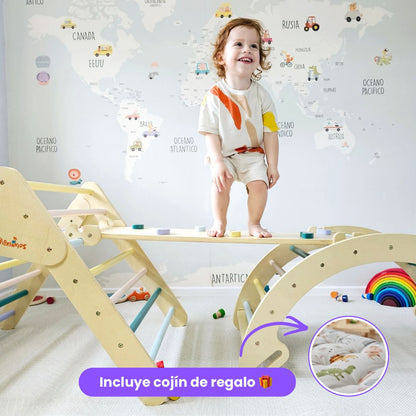 Set Pikler 4 en 1 de Madera – Circuito de Motricidad