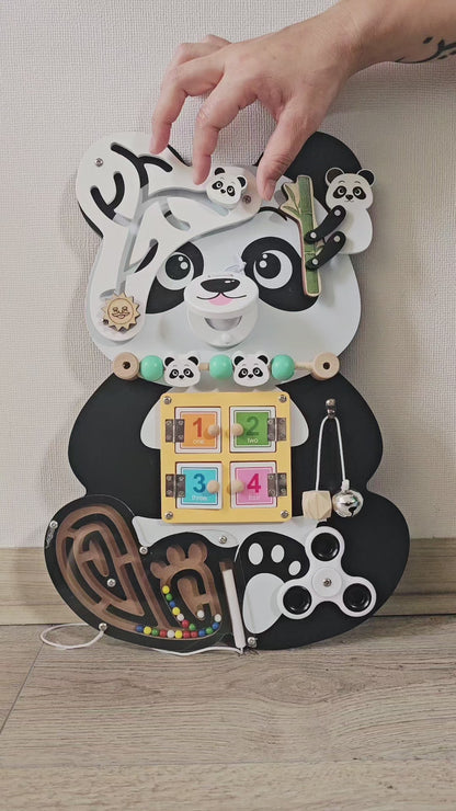 Tablero de actividades portátil Panda